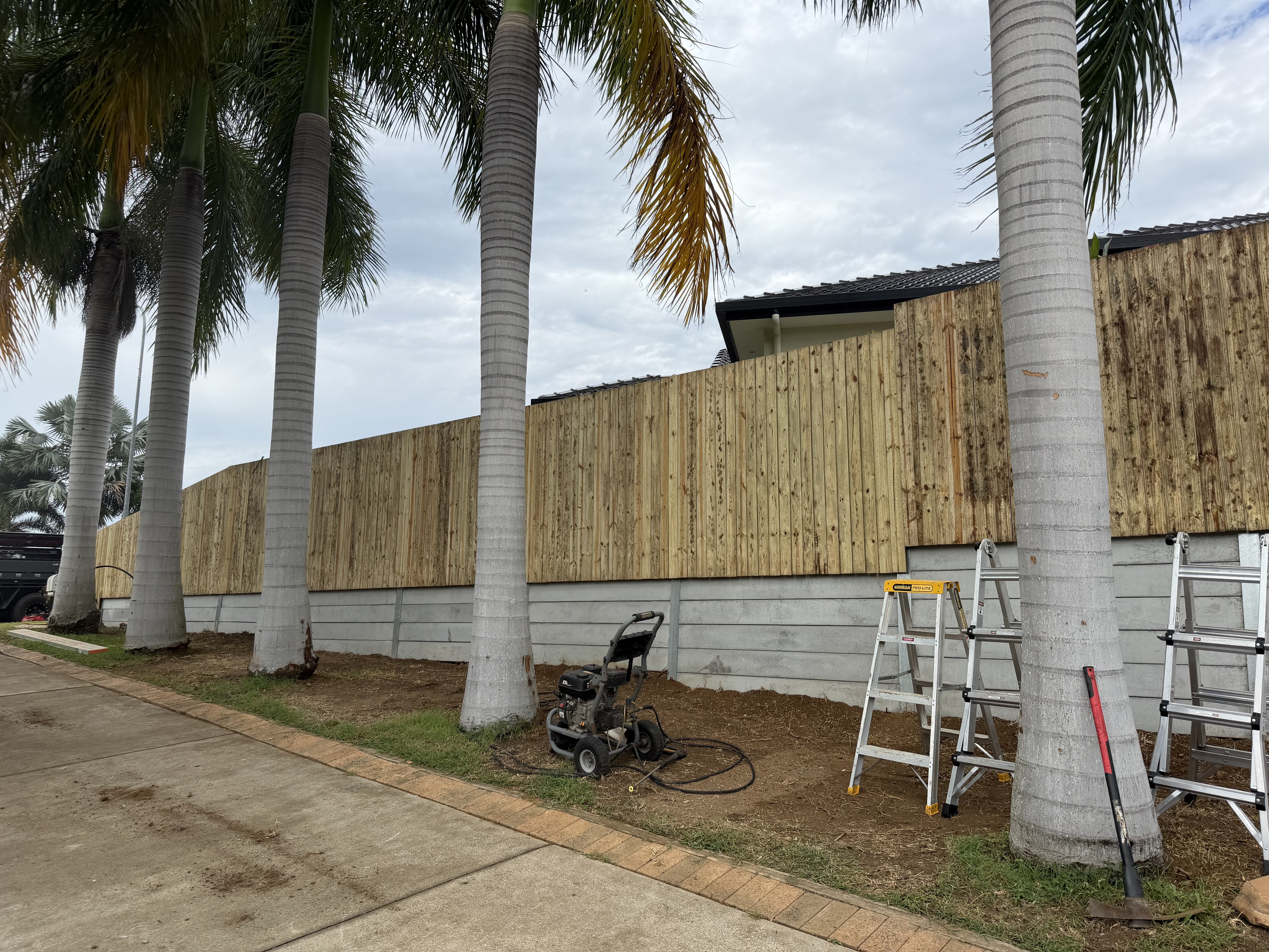 Completed retaining wall project